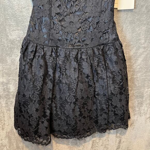 Vintage‎ Black Lace Mini Sequins Dress Romantic Gothic Deadstock New Sz 6 Punk - Picture 3 of 8